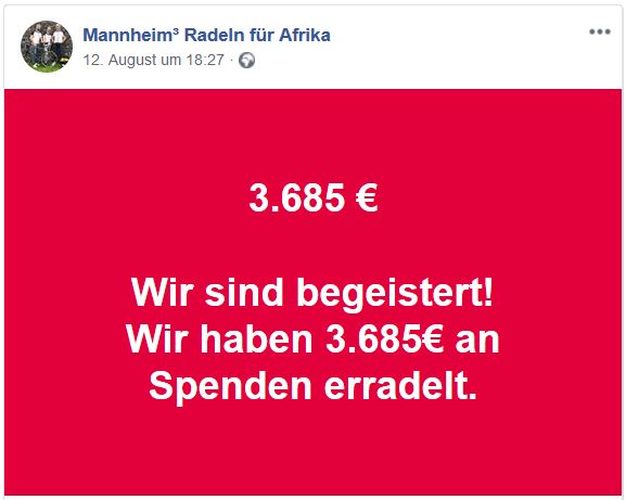 Spendenergebnis der Charity-Tour